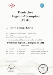 Sweet Courage Éowyn Deutscher Jugend-Champion VHD